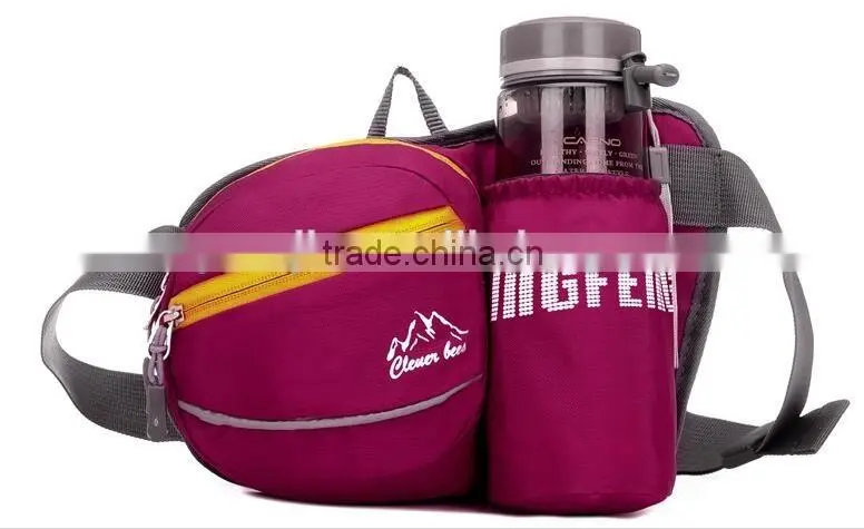 Hiking Waist Pack, Outdoor Water Resistant Waist Bag with Water Bottle (Not Included) Holder, Running Belt Bag Pouch Fanny Pack