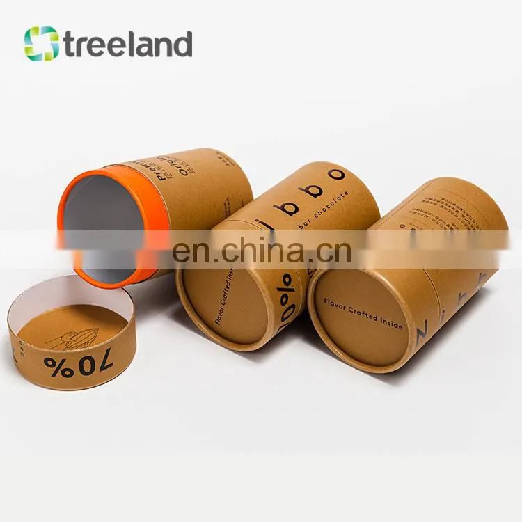 Eco Friendly Printing Food Grade Biodegradable Cylinder Kraft Cardboard Tube Paper Container Packaging