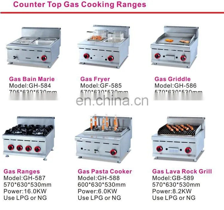 Stainless Steel Table Top Gas Griddle for Fry top grill