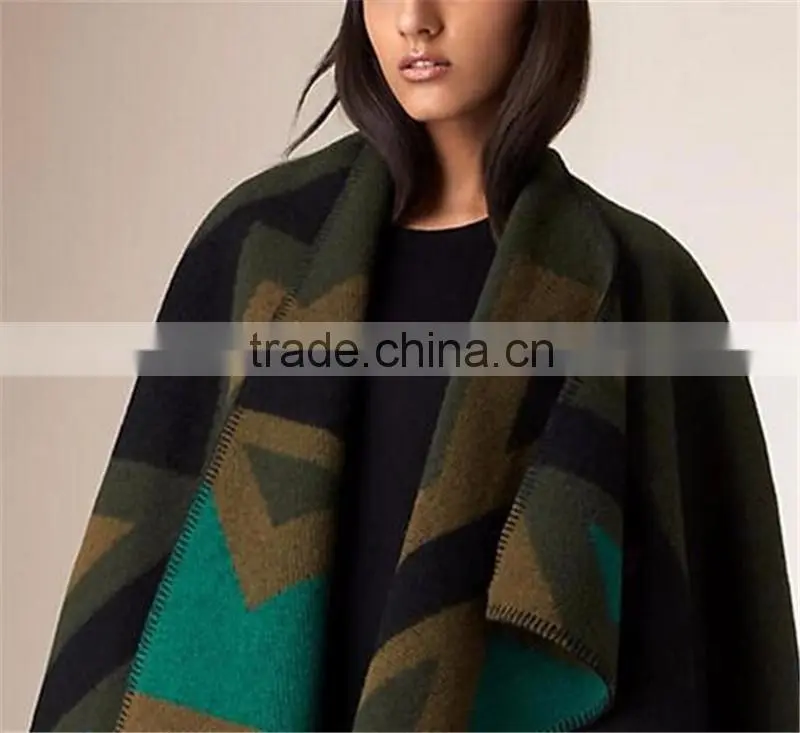 Over sized Runway Catwalk Street Snap Knitted Cardigan Cape Poncho sweater