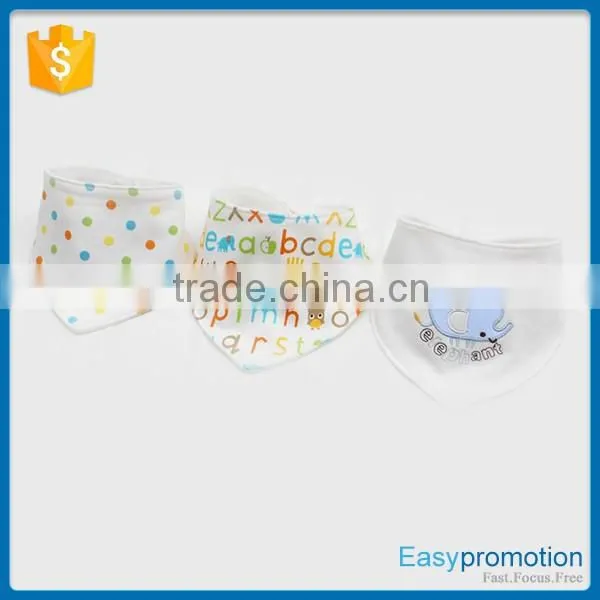 2016 Promotional Gifts China Supplier 100%Cotton Triangle Baby Bibs
