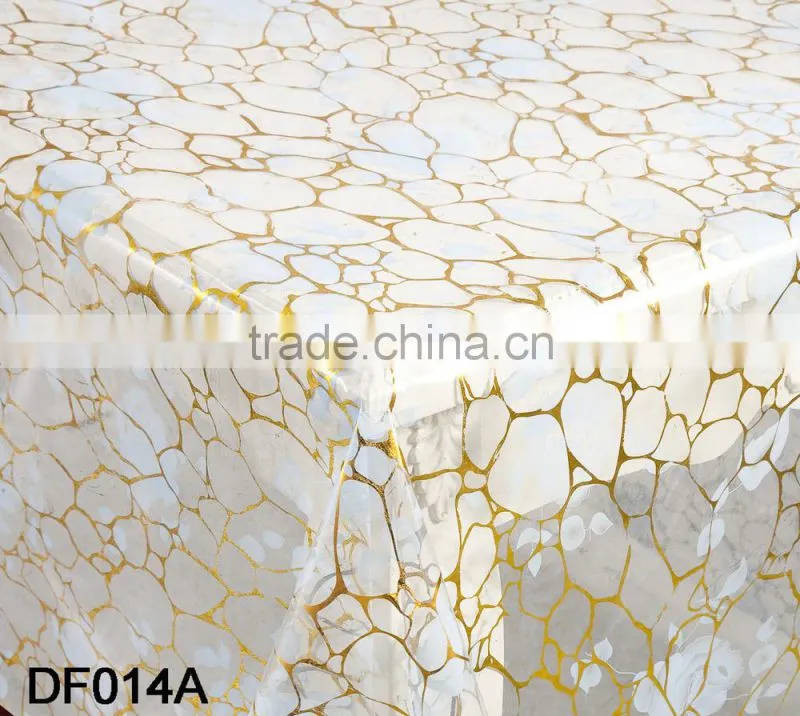 2015 clear pvc bulk table cloth roll of blue rose On the surface of the water