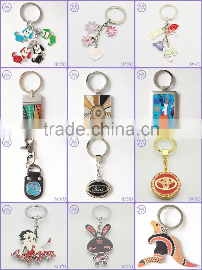 High quality Metal custom Color Enamel crystal flower keychain