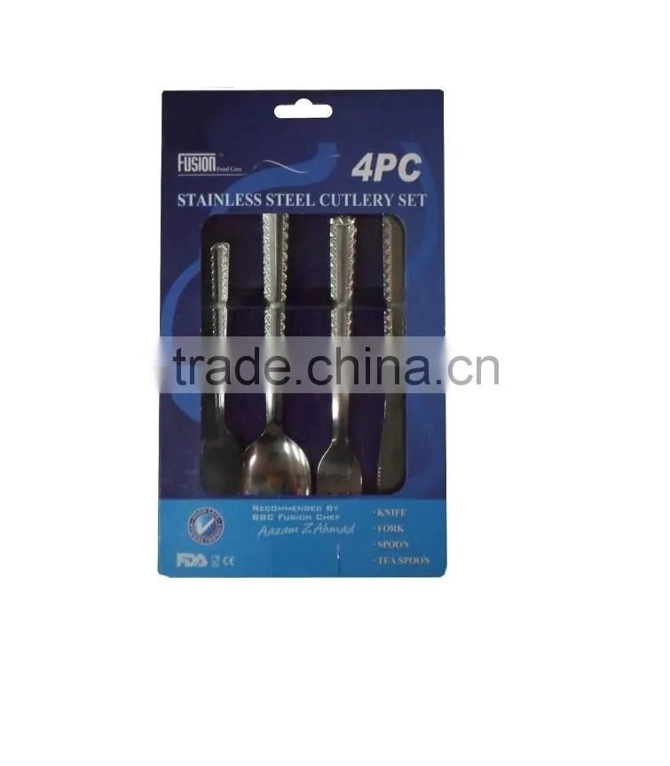 cutlery sets/ tableware 4 pcs a set including tea spoon soup spoon knife and fork with stainless steel