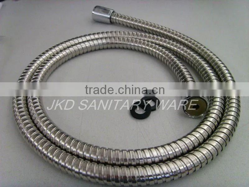 Stainless steel shower hose, brass cap nuts, pvc inner pipe.
