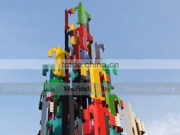 Interesting Abstract Metal Art Sculpture with Figure Shapes
