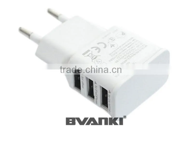 2016 new premium Travel universal multi port usb charger 3 port usb Wall Charger Adapter 5V 2A for Samsung for iPhone for HTC