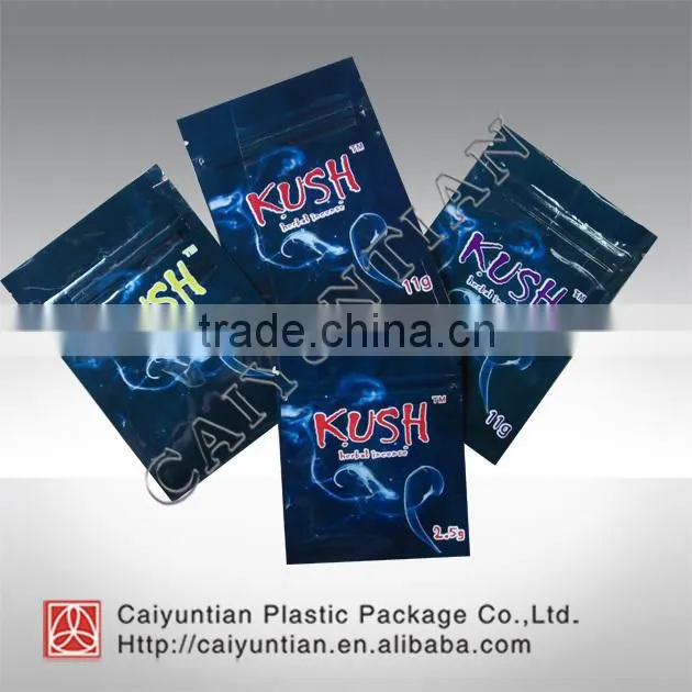 kush series foil zipper pouch bag/ high quality clean package bag