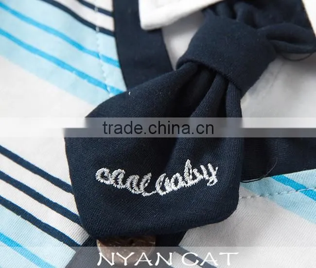 2016 British Style Newborn Baby Clothes Cotton Jumpsuits Breathable Toddler Boy Stripe Rompers Breathable Handsome Boy Clothing