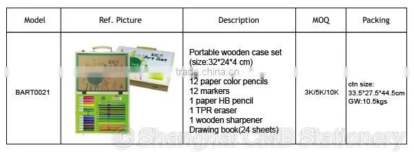 Eco creative natural wooden gift box rainbow art set