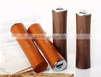 wooden tube universal portable power bank 2600mah