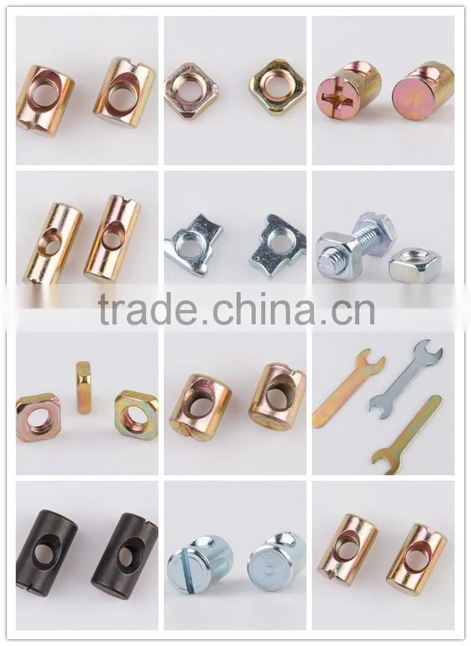 Galvanzied steel furniture assembly cross dowel barrel lock nut