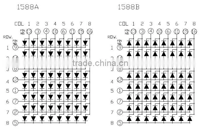NEWSHINE FND Dip Series XH-12088 15088 3.75mm Pixel Pitch 3MM Dot Matrix LED Display 8*8