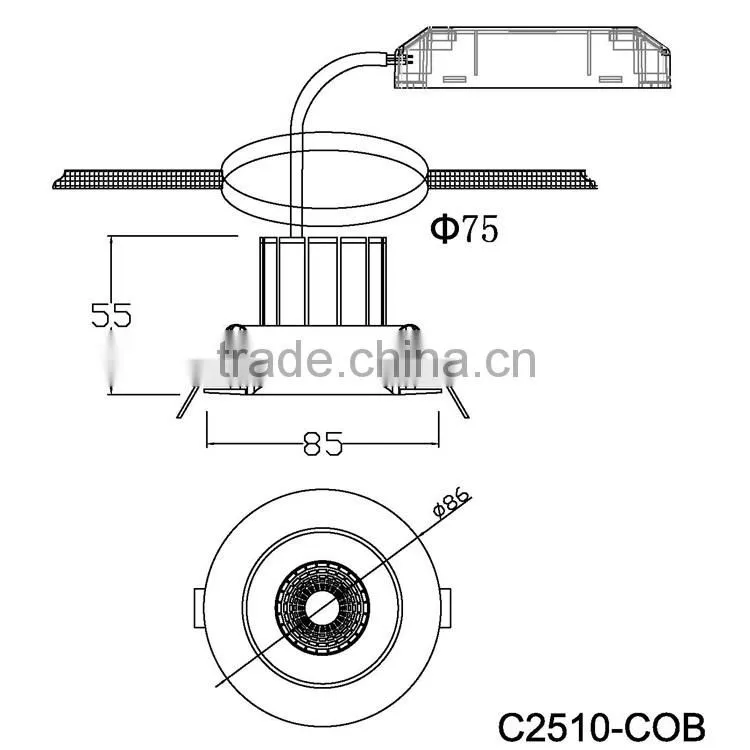 COB ceiling light 11W 750lm high CRI85/95