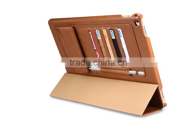 Original Icarer PU Leather Case For iPad Pro Business Design With Card Holder Leather Case For iPad Pro 12.9 MT-5351