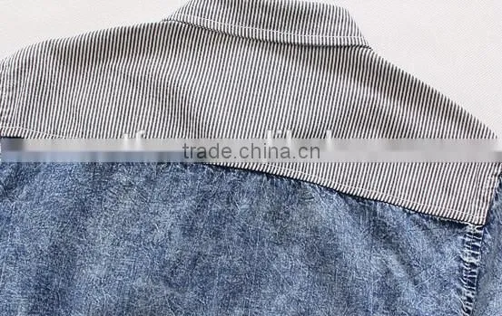 Manufacture Two Pocket Blue Denim Stripe Shirt