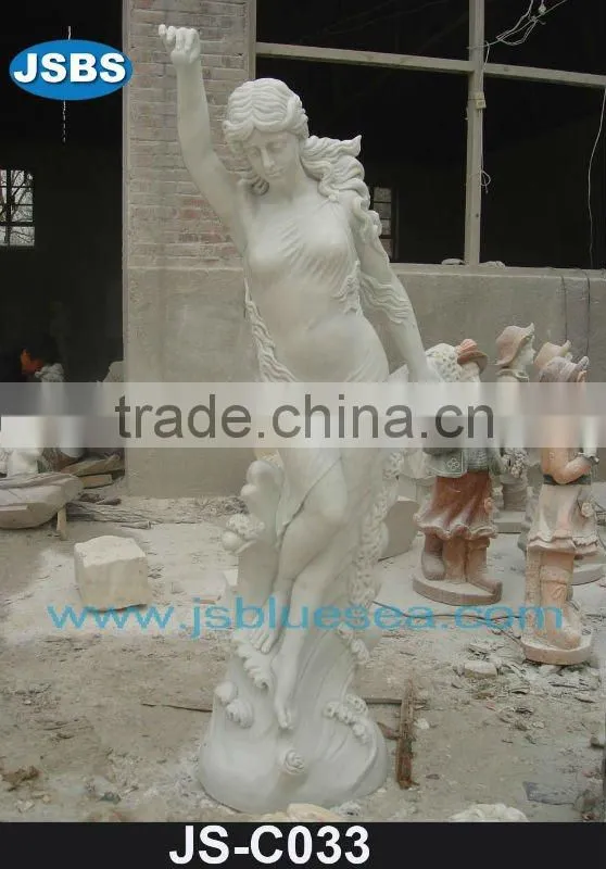White marble female teacher statue
