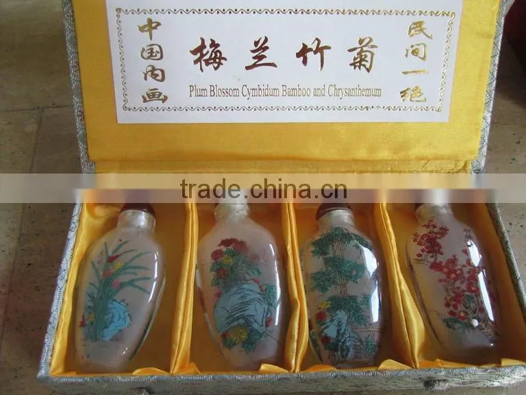 Chinese Traditional snuff box c/w Plum blossom cymbidum bambooand chrysantheum