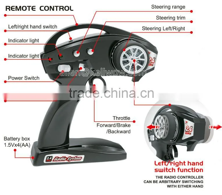 1:12 full scale 2.4G 4WD electric power on road drift racing high speed rc car with 40km/h