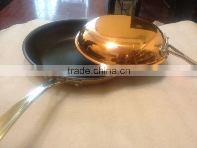 Aluminum Pressed/ Forged Copper nonstick Coating Outer Painting Fry Pan Pizza Pan Egg Pan Round Crepe Pan