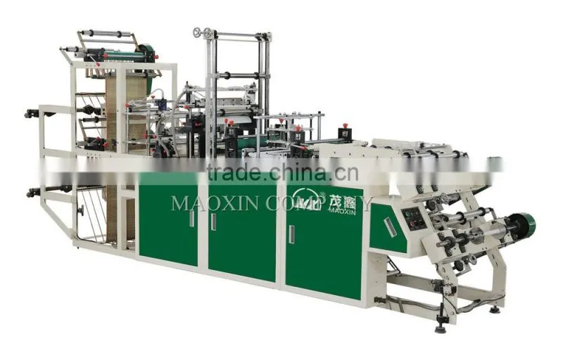 Automatic Double Layer Roll & T-shirt Bag Making Machine for sale made in china 2016