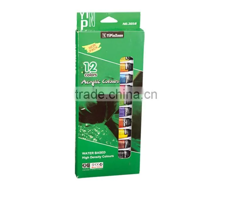 Hot Sell Delicate Multicolor 12 Color Art Acrylic Colour Paint