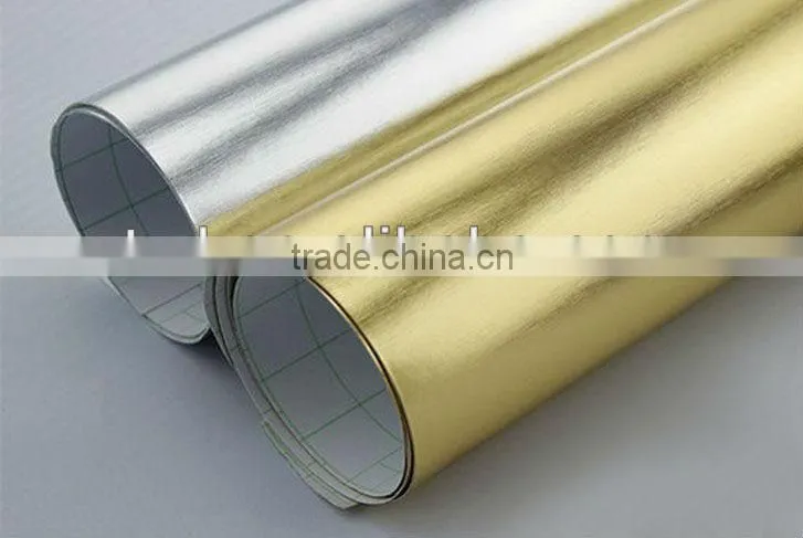 Red Chrome Brushed Car Sticker with air drains 1.52*30m each roll