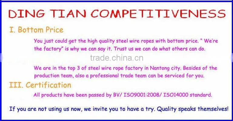 Ungal 6*25Fi+IWRC steel wire rope with oil