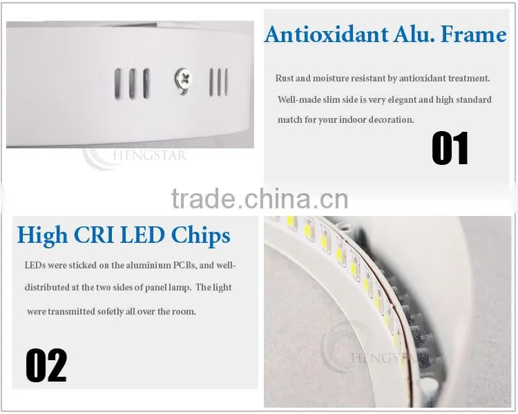 factory sale round surface mounted led panel light surface mounted 6w led light panel 2x2