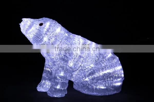 3D LED christmas acrylic bear motif battery light
