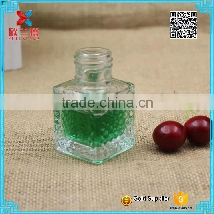 customer design clear square glass aroma diffuser bottle
