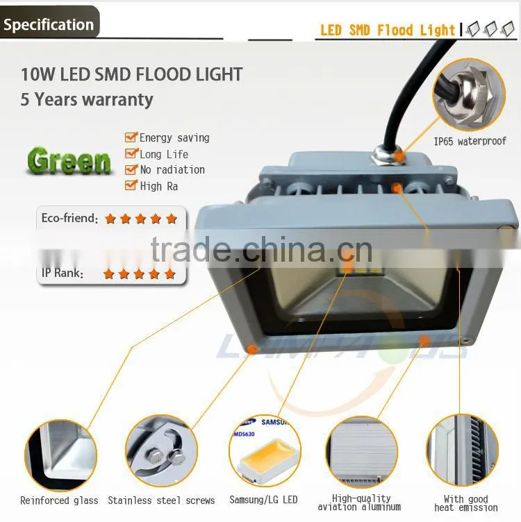 low price 5 years warranty outdoor SMD Samsung LG 12 volt 10w tree led flood light