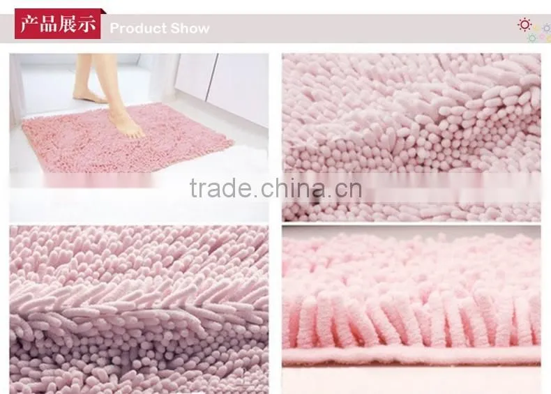 Eco-Friendly microfiber chenille anti slip bath mat