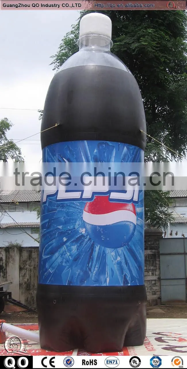 Promotional giant red inflatable wine / beer bottle