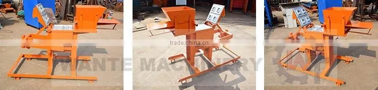 WANTE BRAND good quality WT2-40 manual clay interlocking brick making machine for small business