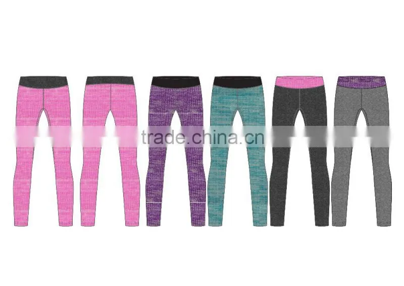 Santic wholesale gym wear sublimation print yoga pants contrast waistband leggings