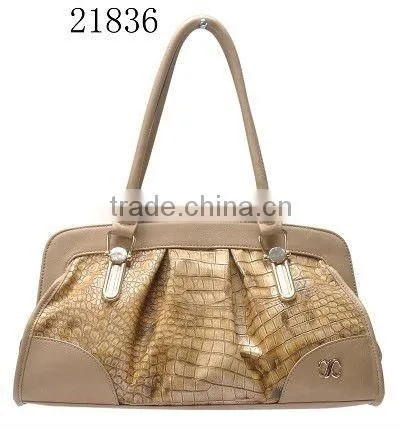 Metallic gold crocodile embossed pu shoulder bags 2012 newest hot sell summer fashion handbags