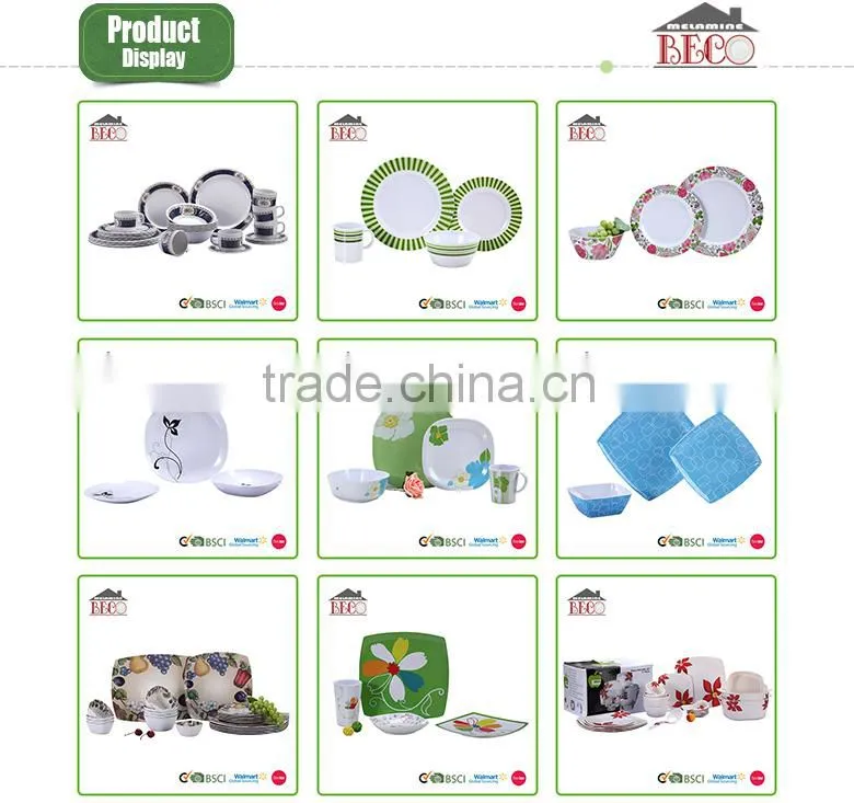 Chinese black eco friendly plastic melamine disposal dinnerware sets