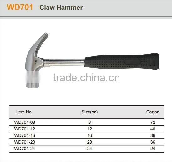 High Quality Carbon Steel Claw Hammer with Plastic Coated Handle and fiberglass handle