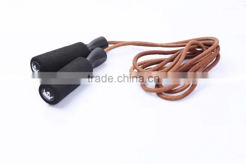 wholesale fitness gym leather jump rope cross fit skipping rope speed aerobic exercise jump rope