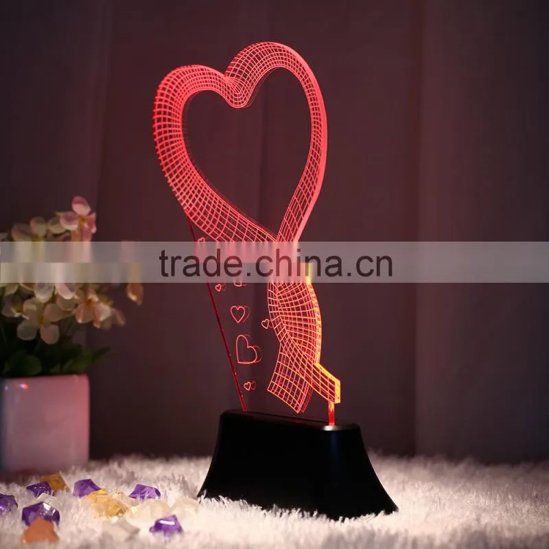 telesthesia acrylic + 3d optical illusions led rectangle lighted display base multi color changing night light lamp