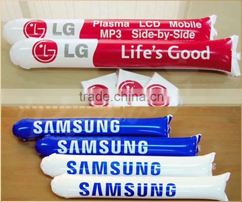 Thunder noise making inflatable PE sticks, cheering noisemaker sticks