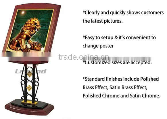 Customized Display sign holder Hotel lobby sign stand