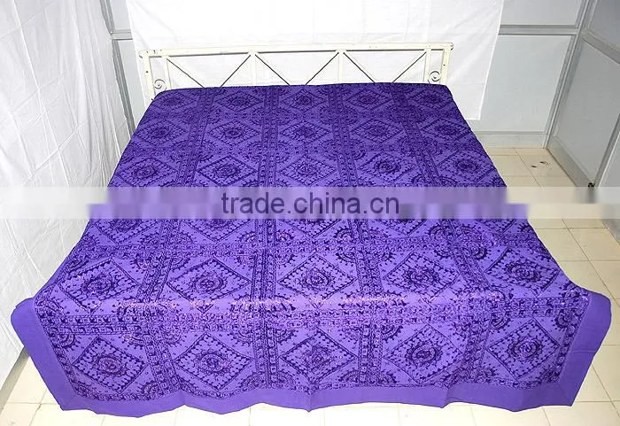 Blue Mirror Embroidered Bedsheets