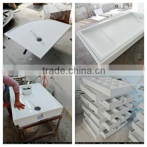 Round bathroom shower tray, polymarble shower base