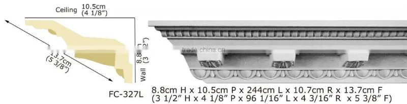 2015 High Quality Good price beautiful luxury Decorative pu Carving Cornice Mouldings