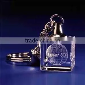 Wholesale customized logo crystal glass led keychain