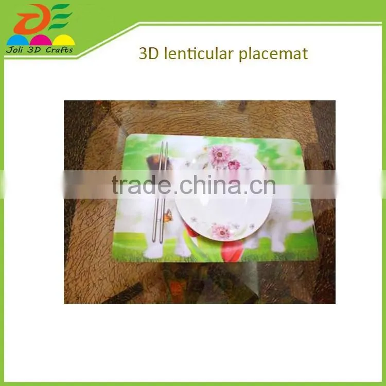 Custom lenticular plastic 3D placemats of animal