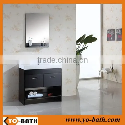 36" wooden espresso wholesale bathroom vanity, bathroom cupboard with ceramic basin