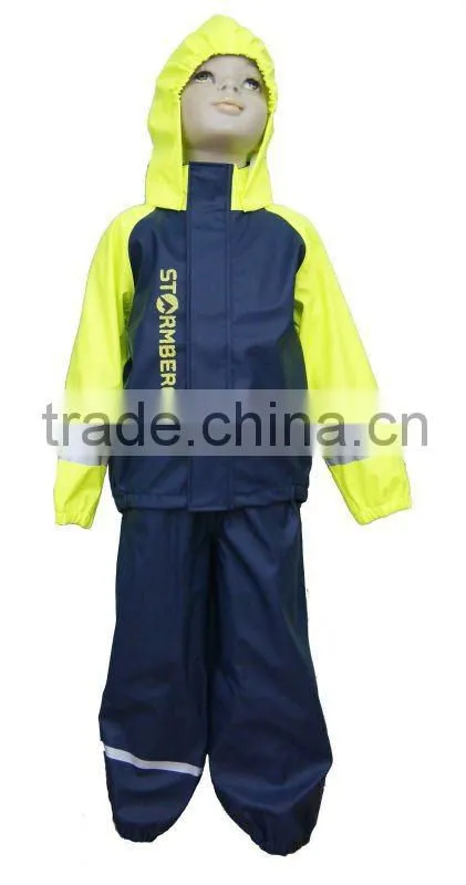 Kid's All-over Printed PU Knitted Rain Sets, Rain Suit, Rain Wear
